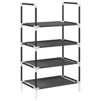 Schoenenrek 4-laags 44x28x77 cm nonwoven stof zwart - thumbnail