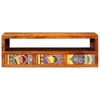 Tv-wandmeubel 90x30x30 massief acaciahout meerkleurig - thumbnail