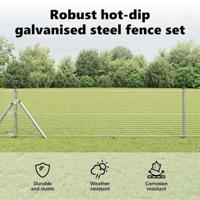 VidaXL Afrasteringspaal zilver 10 x 0,6 m (25 x 25 mm gaas) staal - thumbnail