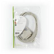 Seriële Kabel | D-SUB 9-Pins Female | D-SUB 25-Pins Male | Vernikkeld | 2.00 m | Rond | PVC | Ivoor | Polybag - thumbnail