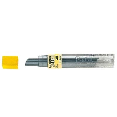 15 Potloodstiften Pentel 2B 0,9 mm zwart 15 Potloodstiften Pentel 2B 0,9 mm zwart