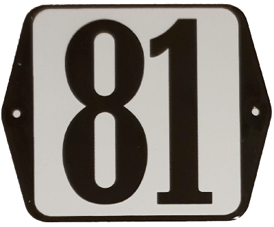 Huisnummer naambordje standaard 15x12 cm nummer 81 - Warentuin mix