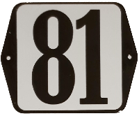Huisnummer naambordje standaard 15x12 cm nummer 81 - Warentuin mix - thumbnail