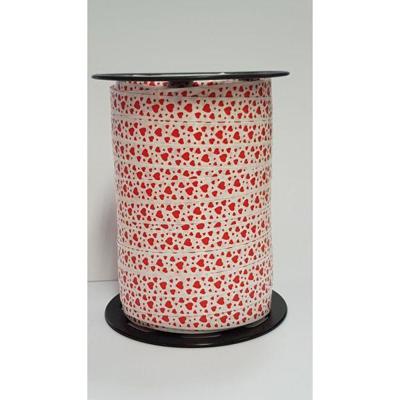 Lint - Wit met Malo Mini Harten - 10 mm x 230 m - Per rol Lint - Wit met Malo Mini Harten - 10 mm x 230 m - Per rol