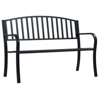 Tuinbank 125 cm staal zwart - thumbnail