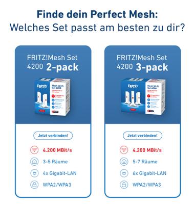 AVM FRITZ!Mesh Set 4200 3-pack Mesh router Rood - thumbnail
