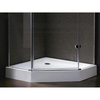 Marenza Diamond Douchebak - 90x90x16cm - vijfhoek - afvoer poten - wit sw4113
