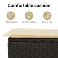 13-delige Tuinset met kussens poly rattan zwart - thumbnail