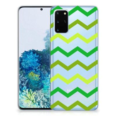 Samsung Galaxy S20 Plus | TPU bumper | Zigzag Groen