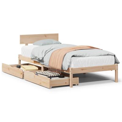 Bedframe zonder matras massief grenenhout 90x200 cm