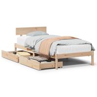 Bedframe zonder matras massief grenenhout 90x200 cm - thumbnail