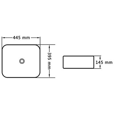 VidaXL Wastafel 44,5x39,5x14,5 cm keramiek wit