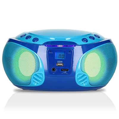 Draagbare FM Radio CD/MP3/USB Microfoon & Lichteffecten Blauw Draagbare FM Radio CD/MP3/USB Microfoon & Lichteffecten Blauw