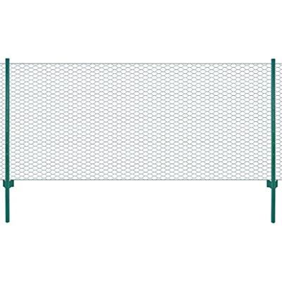 Draadgaashek met palen 25x0,5 m staal groen