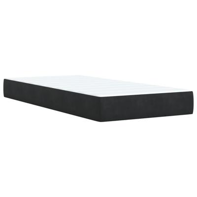 Boxspring met matras fluweel zwart 120x200 cm - thumbnail