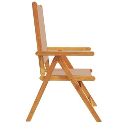 Tuinstoelen 2 st massief acaciahout en stof taupe - thumbnail