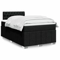 Boxspring met matras stof zwart 140x200 cm - thumbnail
