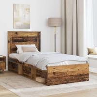 Bedframe met hoofdeinde Oudhout 90 x 190 cm Massief grenenhout - thumbnail