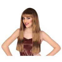 Pruik Bruin 60 cm - thumbnail