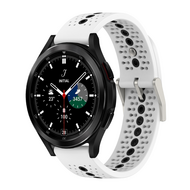 Dot Pattern bandje - Wit - Samsung Galaxy Watch 4 Classic - 42mm & 46mm Dot Pattern bandje - Wit - Samsung Galaxy Watch 4 Classic - 42mm & 46mm