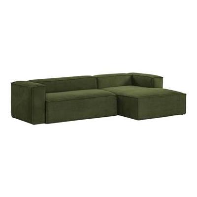 Kave Home Loungebank 'Blok' Rib, Rechts, kleur Donkergroen Kave Home Loungebank 'Blok' Rib, Rechts, kleur Donkergroen