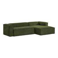 Kave Home Loungebank 'Blok' Rib, Rechts, kleur Donkergroen - thumbnail
