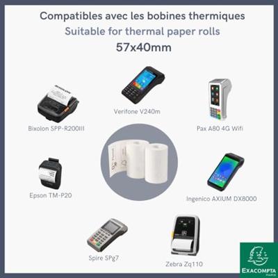 Telrol exacompta 57mmx18mx12mm thermisch fenolvrij | 20 stuks