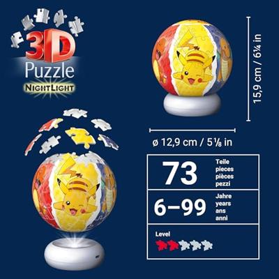 Ravensburger 3D-puzzel bal Pokémon nachtlamp