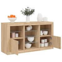 Dressoir met LED-verlichting 123x37x67 cm sonoma eikenkleurig - thumbnail