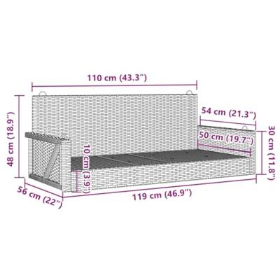Schommelbank 119x56x48 cm poly rattan bruin Schommelbank 119x56x48 cm poly rattan bruin