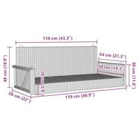 Schommelbank 119x56x48 cm poly rattan bruin - thumbnail