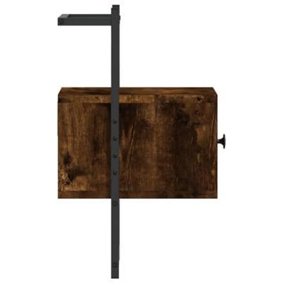 Nachtkastjes 2 st wandgemonteerd 35x30x51 cm hout gerookt eiken
