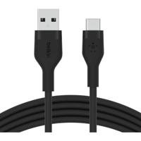 Belkin BoostCharge Flex siliconen USB Type C/A-kabel, USB-IF-gecertificeerde USB-C-laadkabel voor iPhone 16, iPhone 15 Plus/Pro/Pro Max, Samsung Galaxy S24, Pixel, iPad, Nintendo Switch, 1 m, zwart - thumbnail
