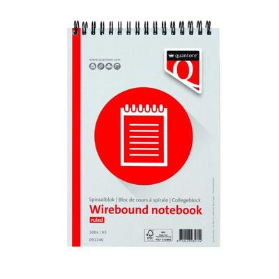 Spiraalblok Quantore A5 lijn spiraal 100vel 70gr | 5 stuks