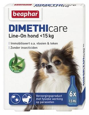 BEAPHAR DIMETHICARE LINE-ON HOND TEGEN VLOOIEN EN TEKEN <15 KG 6 PIP 1,5 ML