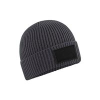 Beechfield CB442R Fashion Patch Beanie - Oatmeal/Black - One Size - thumbnail