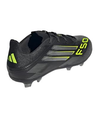 adidas F50 Elite Gras Voetbalschoenen (FG) Kids Zwart Zilver Neongeel