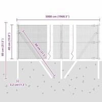 VidaXL Afrasteringspaal grijs 50 x 0,4 m (12 x 12 mm gaas) - thumbnail