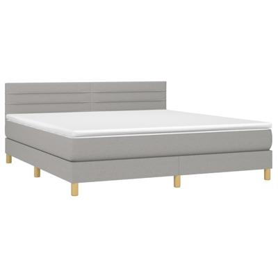 Boxspring met matras stof lichtgrijs 180x200 cm