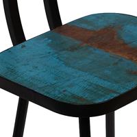 Barstoelen massief gerecycled hout meerkleurig 4 st - thumbnail