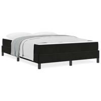Boxspringbed met matras met matras Zwart 160 x 200 cm Fluweel - thumbnail