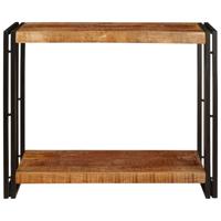 Wandtafel met plank Bruin 90 x 33 x 75 cm Massief ruw mangohout - thumbnail