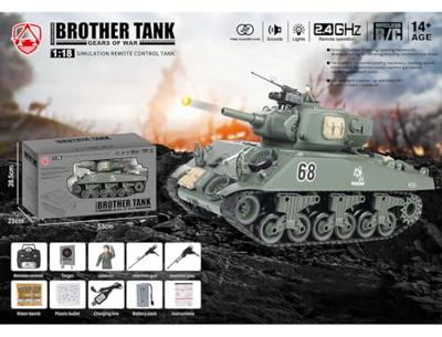Brother Tank 1/18 USA M4A3 Sherman - Groen Brother Tank 1/18 USA M4A3 Sherman - Groen