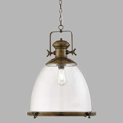 Searchlight Oud messing hanglampIndustrial met glas - 6659