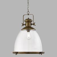 Searchlight Oud messing hanglampIndustrial met glas - 6659 - thumbnail