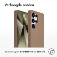 Accezz Liquid Silicone Backcover met MagSafe voor Samsung Galaxy S25 Ultra Telefoonhoesje Bruin - thumbnail