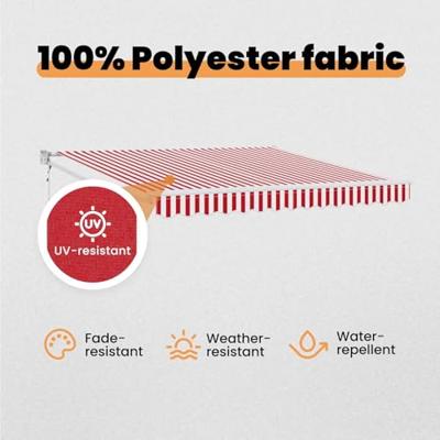 VidaXL Inklapbaar zonnescherm rood en wit 350 x 250 cm