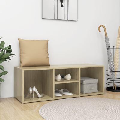 VidaXL Schoenenopbergbank 105x35x35 cm bewerkt hout sonoma eikenkleur