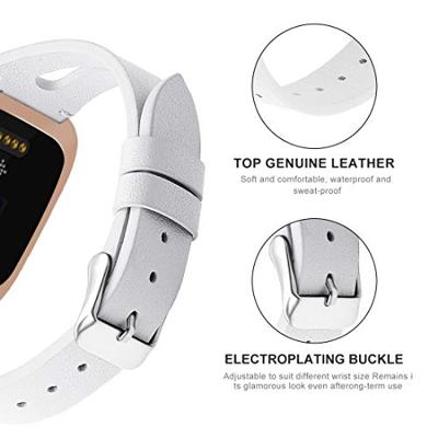 Fitbit Versa 1 / 2 & Lite bandje TPU leer - Wit - thumbnail