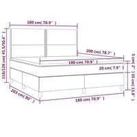 Boxspring met matras en LED fluweel donkergrijs 180x200 cm - thumbnail